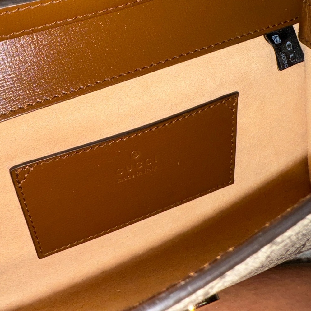 Gucci GG Supreme Horsebit 1955 Curved Flap Envelope Small Canvas Shoulder Bag - Picture 11 of 14